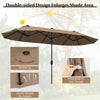 13FT Double-sided Patio Umbrella Extra Large Twin Table Umbrella Outdoor Market Umbrella with Crank Handle & Umbrella Base