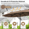 13FT Double-sided Patio Umbrella Extra Large Twin Table Umbrella Outdoor Market Umbrella with Crank Handle & Umbrella Base