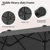 13FT Double-sided Patio Umbrella Extra Large Twin Table Umbrella Outdoor Market Umbrella with Crank Handle & Umbrella Base