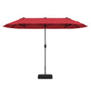 13FT Double-sided Patio Umbrella Extra Large Twin Table Umbrella Outdoor Market Umbrella with Crank Handle & Umbrella Base