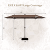 13FT Double-sided Patio Umbrella Large Twin Table Umbrella Outdoor Market Umbrella with Solar Lights, Crank Handle, Umbrella Base