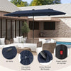 13FT Double-sided Patio Umbrella Large Twin Table Umbrella Outdoor Market Umbrella with Solar Lights, Crank Handle, Umbrella Base