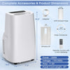 14000 BTU 4-in-1 Portable Air Conditioner with Cooling Fan Heat Dehumidifier Function & Remote Control