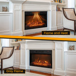 23" Electric Fireplace Insert 1400W Recessed Freestanding Fireplace Heater with Remote Control & Adjustable Flame