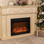 23" Electric Fireplace Insert 1400W Recessed Freestanding Fireplace Heater with Remote Control & Adjustable Flame