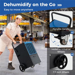 163 Pints Commercial Dehumidifier 4500 Sq.Ft Crawl Space Dehumidifier Heavy Duty Portable Industrial Dehumidifier with Pump, Drain Hose & Wheels