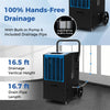 163 Pints Commercial Dehumidifier 4500 Sq.Ft Crawl Space Dehumidifier Heavy Duty Portable Industrial Dehumidifier with Pump, Drain Hose & Wheels