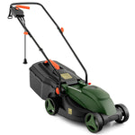 14" Electric Corded Lawn Mower 12-AMP 2-in-1 Walk-Behind Lawnmower with Grass Collection Box & 3 Adjustable Cutting Position