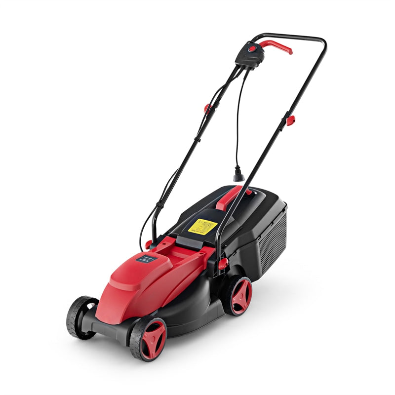 14" Electric Corded Lawn Mower 12-AMP 2-in-1 Walk-Behind Lawnmower with Grass Collection Box & 3 Adjustable Cutting Position