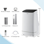 15000 BTU Portable Air Conditioner with Heat, 4-in-1 AC Unit Dehumidifier Fan Heater w/ Remote & APP Control, Auto Swing, Window Kit, Cools 800 Sq.ft