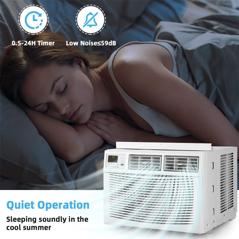 15000 BTU Quiet Window Air Conditioner Cools 450 Sq.Ft. Energy Efficient 3-in-1 Wall AC Unit with Remote Control, Cool, Dry, Fan & ECO Modes