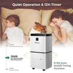 1500 Sq. Ft 24 Pints Portable Dehumidifier for Medium to Large Rooms Basements with 3-Color Indicator Lights & 4 Wheels