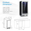 15" Wine Beverage Cooler Freestanding Wine Refrigerator 30-Bottle Built-in Wine Fridge for Home Bar Office