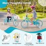 16" Kids Bike Toddler Bicycle with Training Wheels, Adjustable Seat & Removable Basket, Boys Girls Bike for 3-8 Years Old