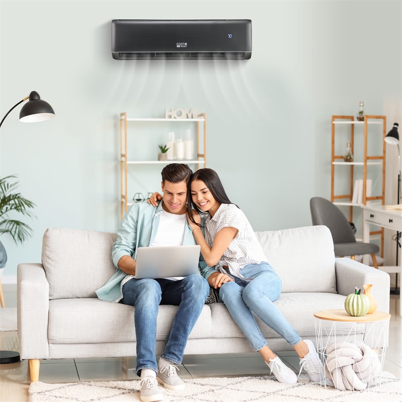 18000 BTU Wifi Enabled Mini Split Air Conditioner & Heater, 21 SEER2 208-230V Inverter Split AC Unit Energy Efficient for 1250 Sq.Ft with Heat Pump