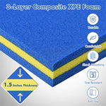 18' x 6' Floating Water Pad 3 Layer Tear-Resistant XPE Floating Foam Mat with Rolling Pillow for Lake Pool Beach Water Recreation