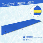 18' x 6' Floating Water Pad 3 Layer Tear-Resistant XPE Floating Foam Mat with Rolling Pillow for Lake Pool Beach Water Recreation