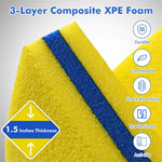 18' x 6' Floating Water Pad 3 Layer Tear-Resistant XPE Floating Foam Mat with Rolling Pillow for Lake Pool Beach Water Recreation