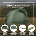 1-Person Tent Cot 4-in-1 Camping Cot Tent Combo Foldable Elevated Tent Set with Waterproof Cover Air Mattress & Carrying Bag