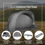 1-Person Tent Cot 4-in-1 Camping Cot Tent Combo Foldable Elevated Tent Set with Waterproof Cover Air Mattress & Carrying Bag