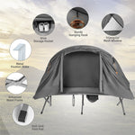 1-Person Tent Cot 4-in-1 Camping Cot Tent Combo Foldable Elevated Tent Set with Waterproof Cover Air Mattress & Carrying Bag