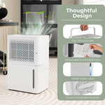 32 Pint Portable Dehumidifier for Home Basements, 2000 Sq. Ft Quite Dehumidifier with Drain Hose & 3 Modes 24H Timer