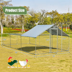 20ft Large Metal Chicken Coop Walk-in Chicken Run Poultry Cage Outdoor Farm Hen Rabbit Run House with All-weather Cover