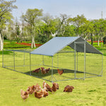 20ft Large Metal Chicken Coop Walk-in Chicken Run Poultry Cage Outdoor Farm Hen Rabbit Run House with All-weather Cover