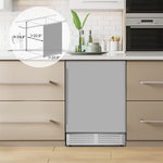 24" Beverage Refrigerator 190-Can Undercounter Beverage Cooler Built-in Freestanding Drink Fridge with Removable Shelves