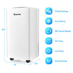 24 Pints Portable Dehumidifier 1500 Sq. Ft Dehumidifier for Home Basements with Auto/Manual Drainage & 4 Wheels