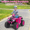 24V Kids Ride On ATV Electric ATV 4-Wheeler with Soft Start, LED Lights & Wireless Connection, Battery Powered Quad Car for 3-8 Boys & Girls