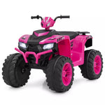 24V Kids Ride On ATV Electric ATV 4-Wheeler with Soft Start, LED Lights & Wireless Connection, Battery Powered Quad Car for 3-8 Boys & Girls