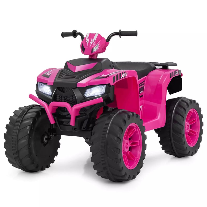 24V Kids Ride On ATV Electric ATV 4-Wheeler with Soft Start, LED Lights & Wireless Connection, Battery Powered Quad Car for 3-8 Boys & Girls