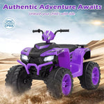 24V Kids Ride On ATV Electric ATV 4-Wheeler with Soft Start, LED Lights & Wireless Connection, Battery Powered Quad Car for 3-8 Boys & Girls