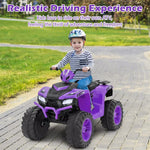 24V Kids Ride On ATV Electric ATV 4-Wheeler with Soft Start, LED Lights & Wireless Connection, Battery Powered Quad Car for 3-8 Boys & Girls