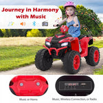 24V Kids Ride On ATV Electric ATV 4-Wheeler with Soft Start, LED Lights & Wireless Connection, Battery Powered Quad Car for 3-8 Boys & Girls