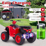 24V Kids Ride On ATV Electric ATV 4-Wheeler with Soft Start, LED Lights & Wireless Connection, Battery Powered Quad Car for 3-8 Boys & Girls