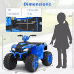 24V Kids Ride On ATV Electric ATV 4-Wheeler with Soft Start, LED Lights & Wireless Connection, Battery Powered Quad Car for 3-8 Boys & Girls