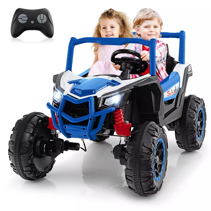 24V Kids UTV 2-Seater 4WD/2WD Switchable Electric Ride on Car with Remote Control, 4 x 100W Powerful Engine, Music, High/Low Speed