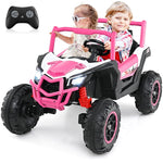 24V Kids UTV 2-Seater 4WD/2WD Switchable Electric Ride on Car with Remote Control, 4 x 100W Powerful Engine, Music, High/Low Speed