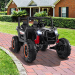 24V Kids UTV 2-Seater 4WD/2WD Switchable Electric Ride on Car with Remote Control, 4 x 100W Powerful Engine, Music, High/Low Speed