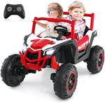 24V Kids UTV 2-Seater 4WD/2WD Switchable Electric Ride on Car with Remote Control, 4 x 100W Powerful Engine, Music, High/Low Speed