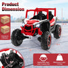 24V Kids UTV 2-Seater 4WD/2WD Switchable Electric Ride on Car with Remote Control, 4 x 100W Powerful Engine, Music, High/Low Speed