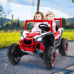 24V Kids UTV 2-Seater 4WD/2WD Switchable Electric Ride on Car with Remote Control, 4 x 100W Powerful Engine, Music, High/Low Speed