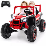 24V Kids UTV 2-Seater 4WD/2WD Switchable Electric Ride on Car with Remote Control, 4 x 100W Powerful Engine, Music, High/Low Speed