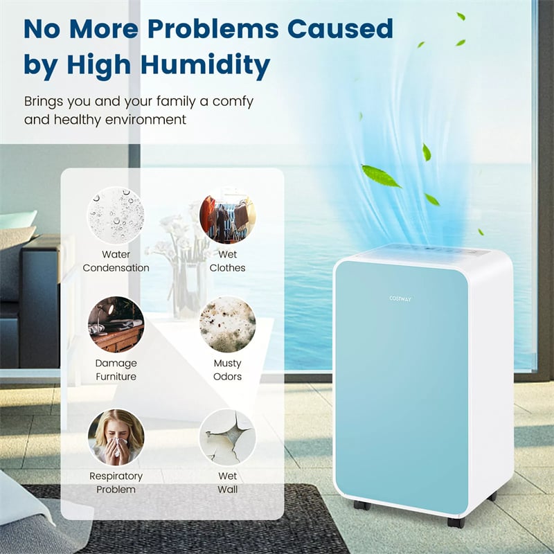 2500 Sq. Ft Dehumidifier for Home Basement, 32 Pints Portable Quiet Dehumidifier with Sleep Mode,  24H Timer & Drain Hose