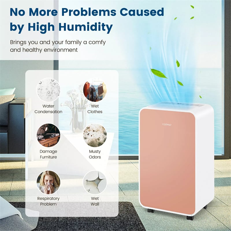 2500 Sq. Ft Dehumidifier for Home Basement, 32 Pints Portable Quiet Dehumidifier with Sleep Mode,  24H Timer & Drain Hose