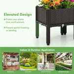 2 PCS Plastic Raised Garden Bed Elevated Planter Box Kit for Flower Vegetable Growing with Self-Watering System & Removable Legs