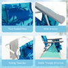 3 Pcs Outdoor Folding Backpack Beach Chairs 5-Position Sling Chair Set with Side Table