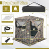 See Through Hunting Blind Tent 270 Degree 2-3 Person Portable Pop Up Ground Blind with Sliding Windows, Zippered Door & Carrying Bag